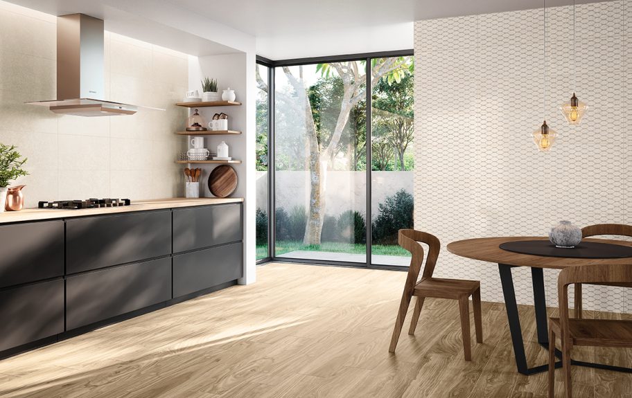 Azulejo efeito de pedra arenito para cozinha moderna - Alliance da Recer