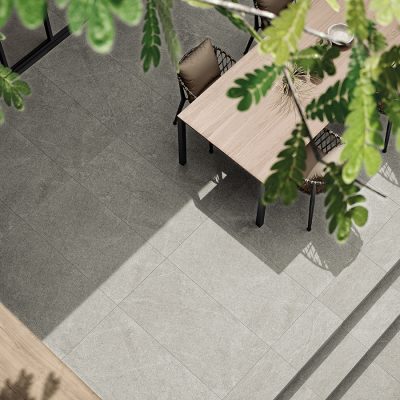 Azulejo efeito de pedra arenito para pátio - Alliance Grey da Recer