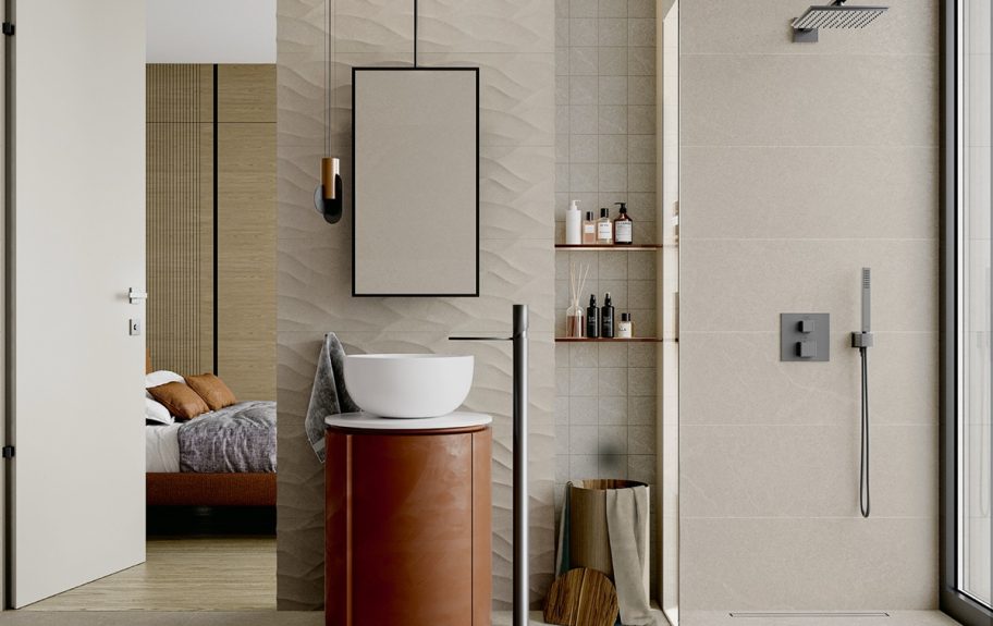 Azulejo efeito de pedra arenito para sala moderna - Alliance da Recer