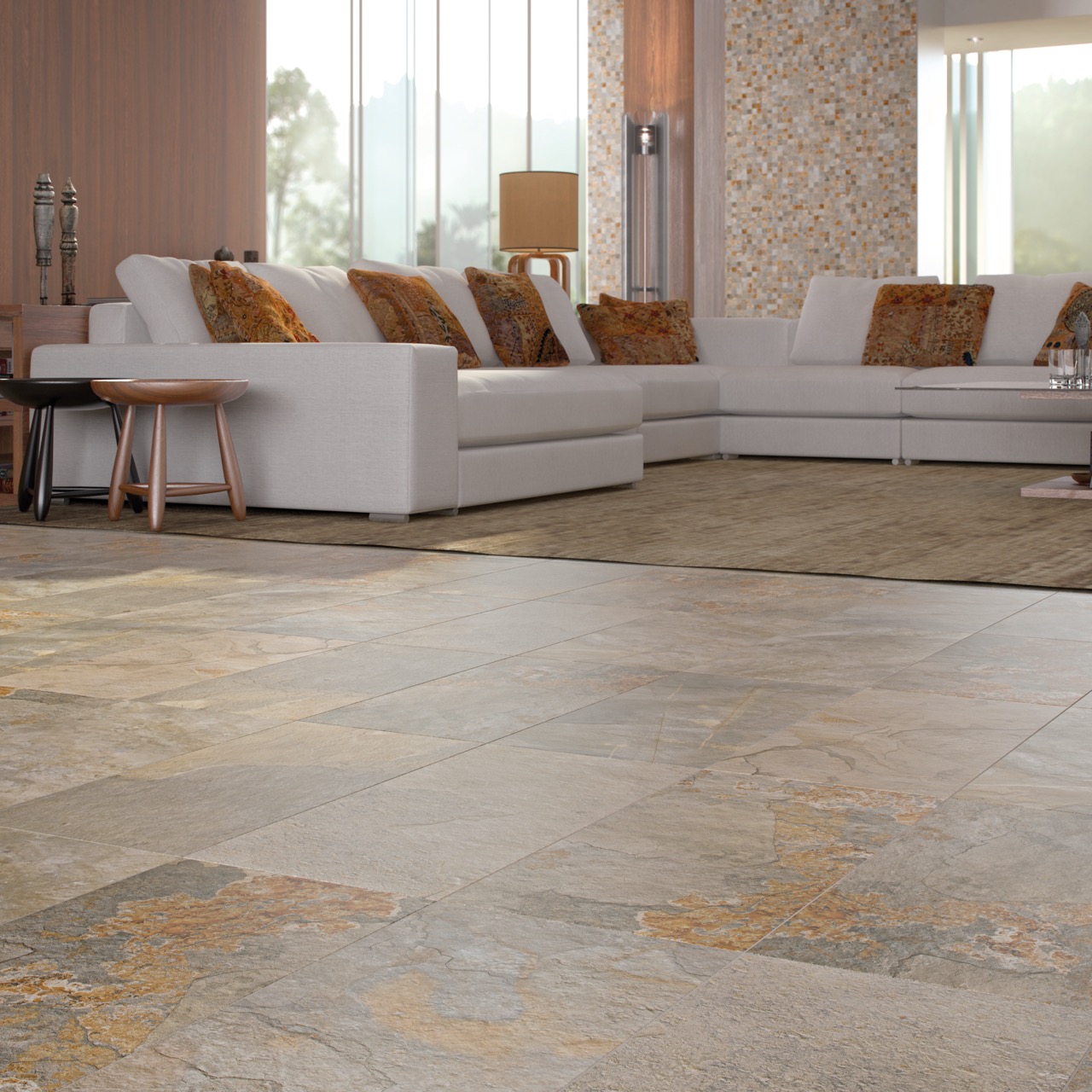 Ambiente Arizona Grey 30x60, Pastilha Arizona Beige (3,5x3,5)