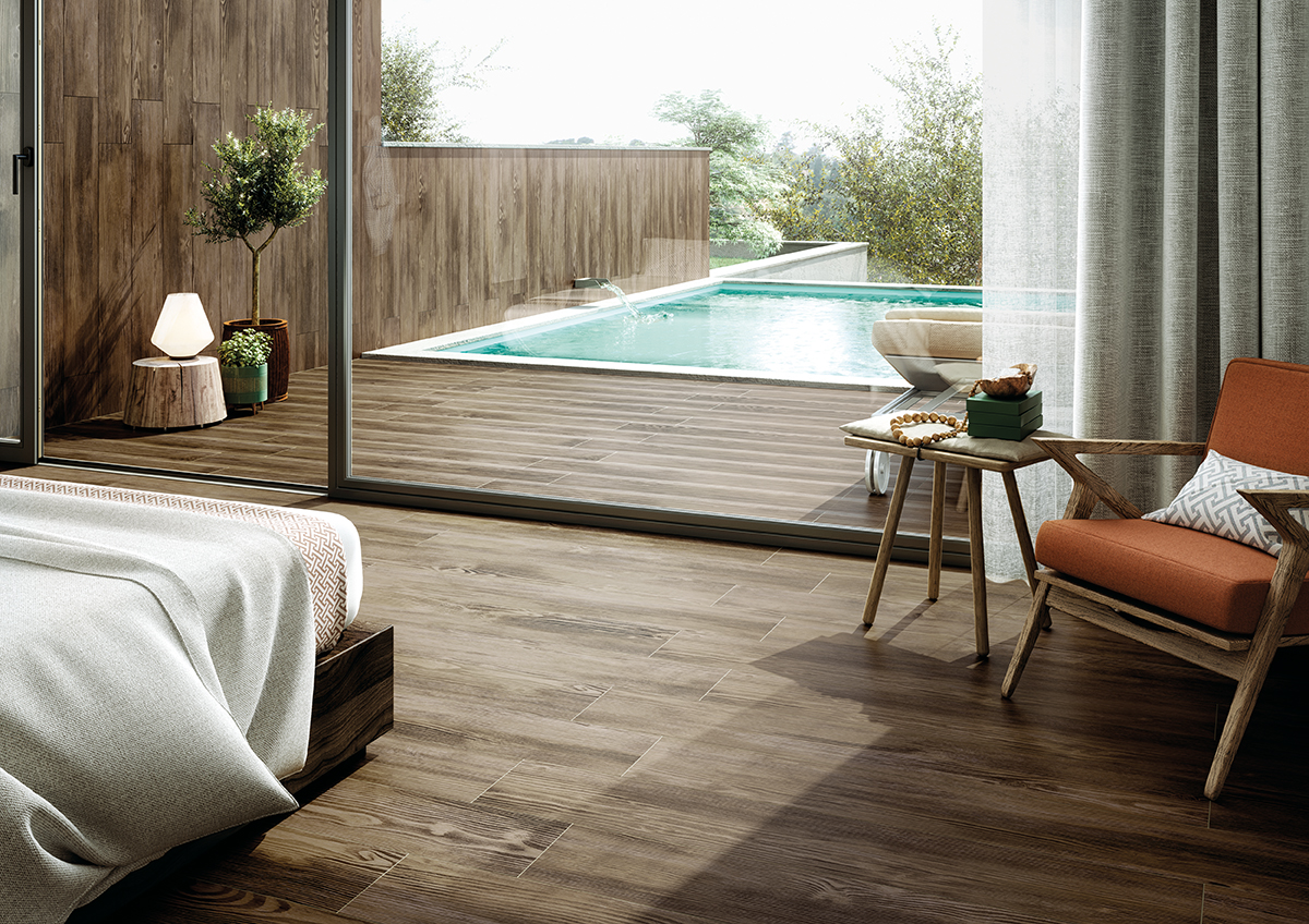 Ambiente Pitch Pine Dark 120x20R e Pitch Pine Deck Dark 120x20R