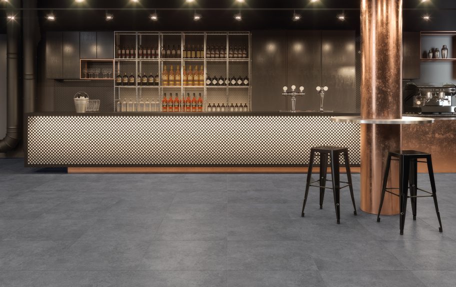 Cerâmica com efeito de cimento para bar moderno - Attitude da Recer