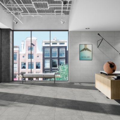 Cerâmica com efeito de cimento para escritório moderno - Attitude da Recer