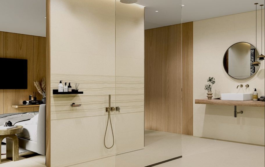 Cerâmica com efeito de cimento para base de duche sofisticada - Attitude da Recer