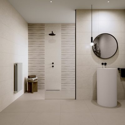 Cerâmica com efeito de cimento para casa de banho minimalista - Attitude da Recer