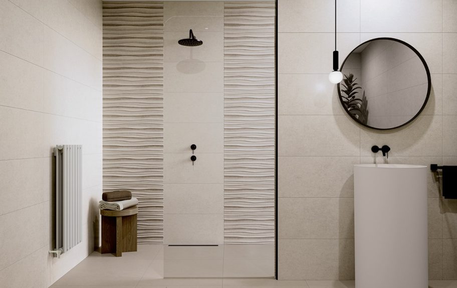 Cerâmica com efeito de cimento para casa de banho minimalista - Attitude da Recer