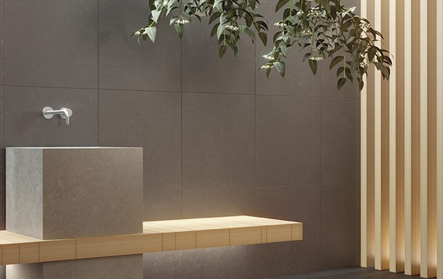 Azulejo efeito pedra para espaços elegantes - Born Stone Anthracite 60x60R da Recer