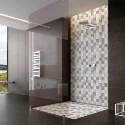 Cerâmicas em preto e branco para casa de banho elegante - Dot da Recer