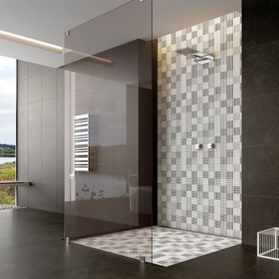 Azulejo efeito pedra para casa de banho elegante - Born Stone Anthracite da Recer