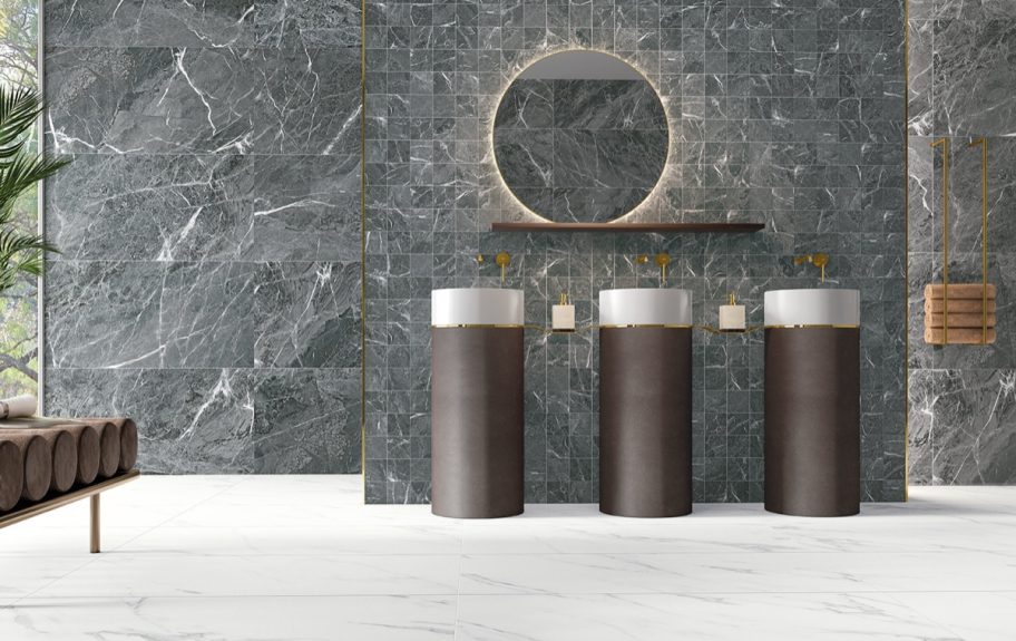 Cerâmica com efeito de mármore negro para casa de banho luxuosa - Gemma da Recer