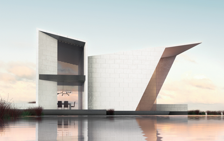 Pavimentos e revestimentos cerâmicos para fachada moderna - Ice da Recer