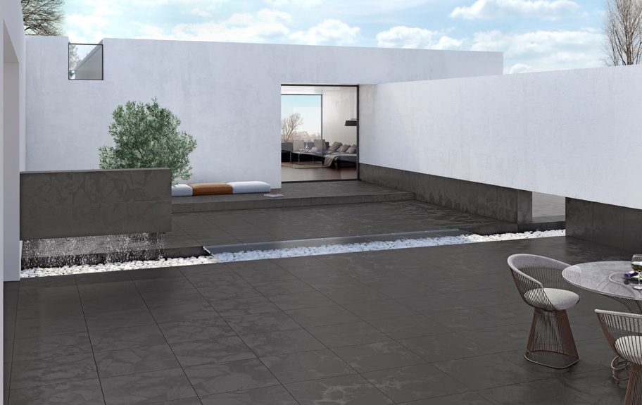 Pavimentos e revestimentos cerâmicos para pátio moderno - Ice da Recer