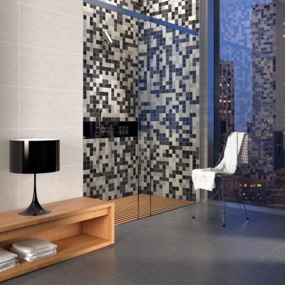 Azulejos modernos com padrões gráficos para paredes e chão de casa de banho - Infinity da Recer