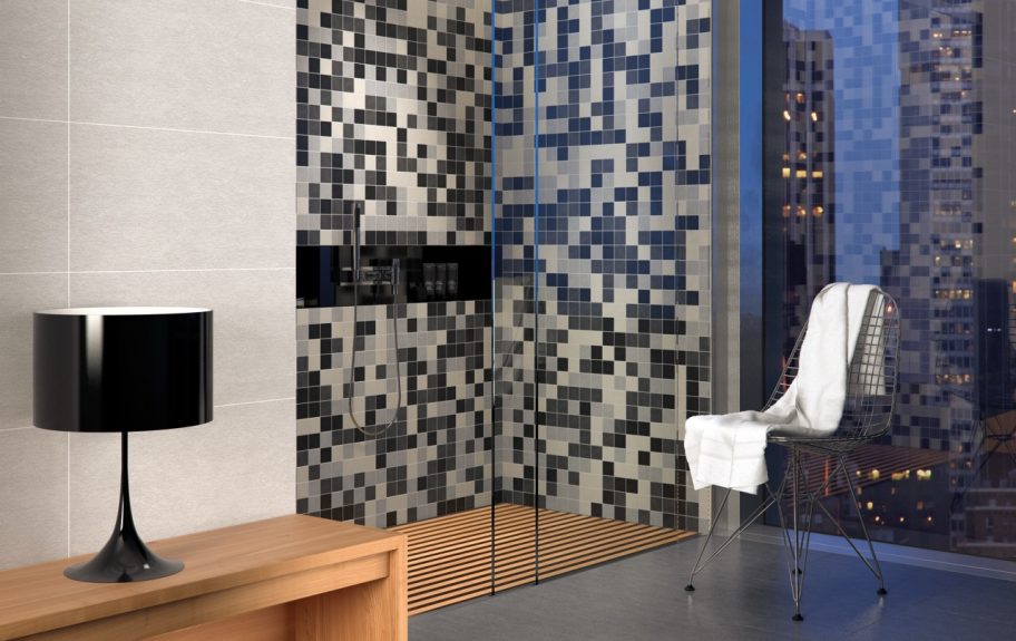 Azulejos modernos com padrões gráficos para paredes e chão de casa de banho - Infinity da Recer