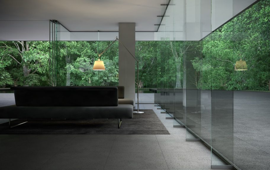 Cerâmica a imitar pedra escura para sala minimalista - Lava da Recer