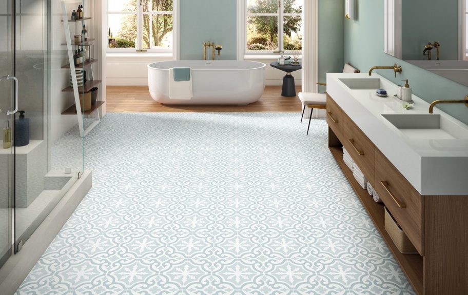 Azulejos hidraulicos para casa de banho vintage - Love da Recer