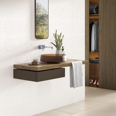 Azulejo branco 3D More Petal