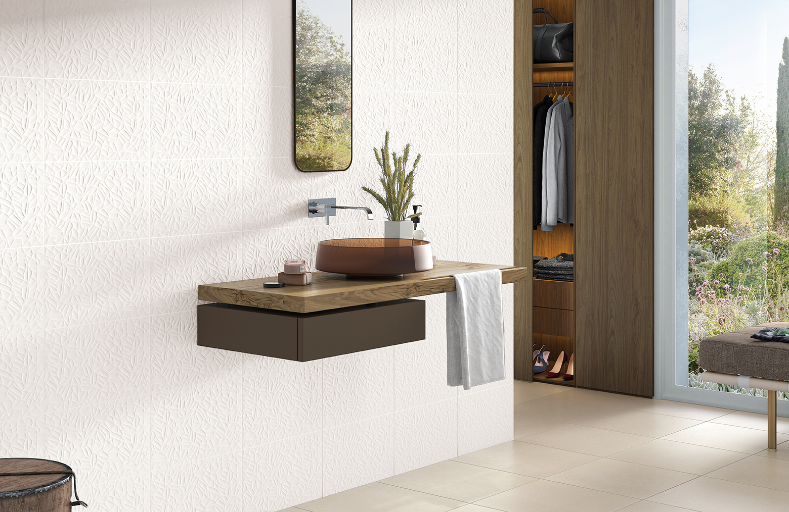 More Leaf Matt 25x40 e Time Branco Canvas 45x45