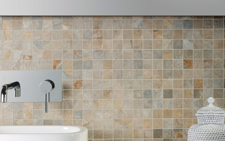 Cerâmica com Efeito de Pedra para casa de banho - Pastilha Arizona Grey da Recer