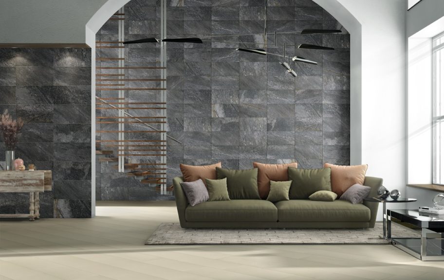 Azulejos de Exterior com Efeito Pedra - Pukka Anthracite da Recer