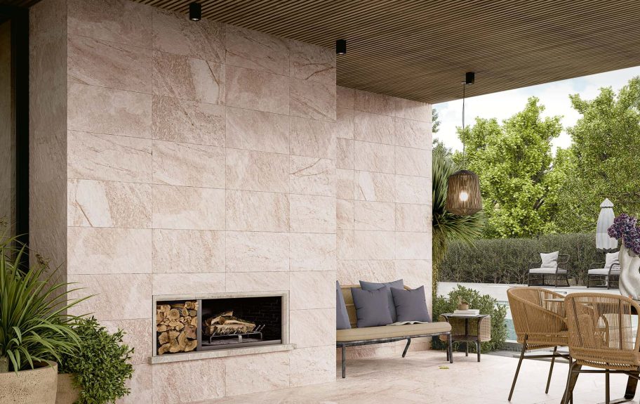 Azulejos de Exterior com Efeito Pedra para pátio acolhedor - Pukka White 30x60 da Recer