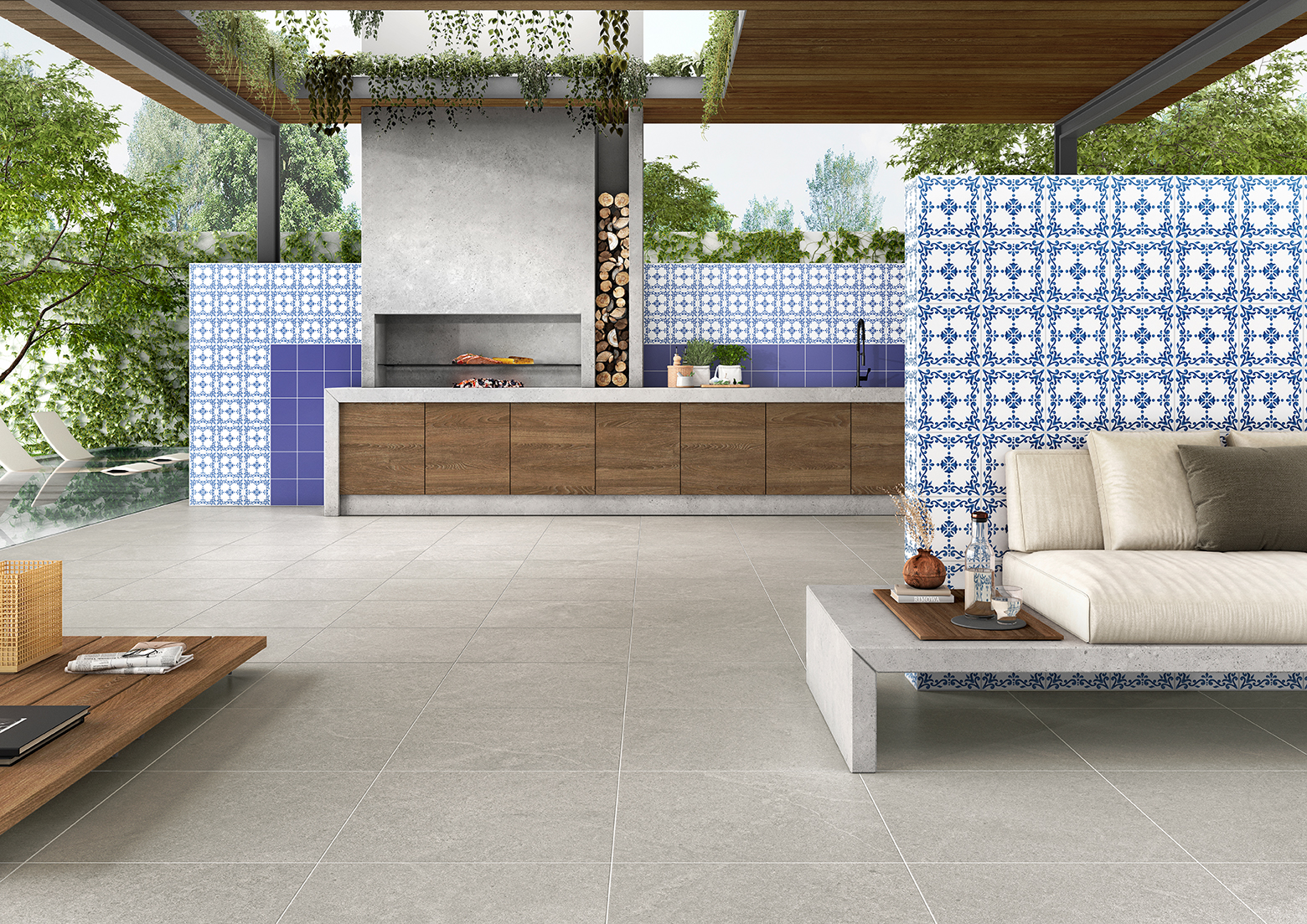 Sentir Projectos Bene Azul M20x20, Projectos Azul M142 M20x20 e Alliance Grey 60x60R