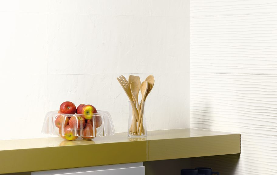 Cerâmica com efeito gesso e cimento para cozinha moderna - Sphata da Recer