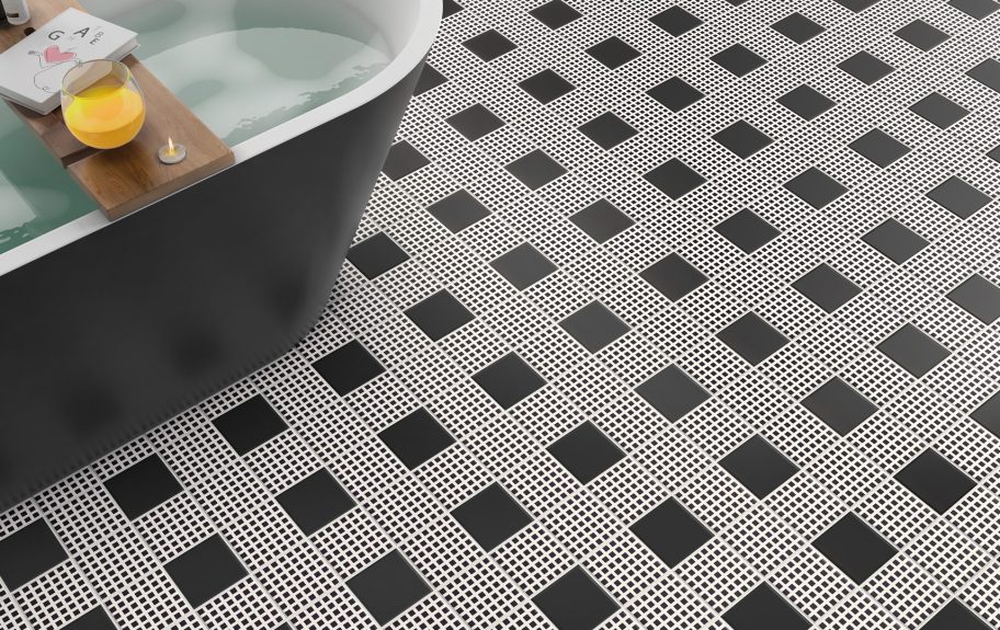 Cerâmicas em preto e branco para casa de banho - Dot da Recer