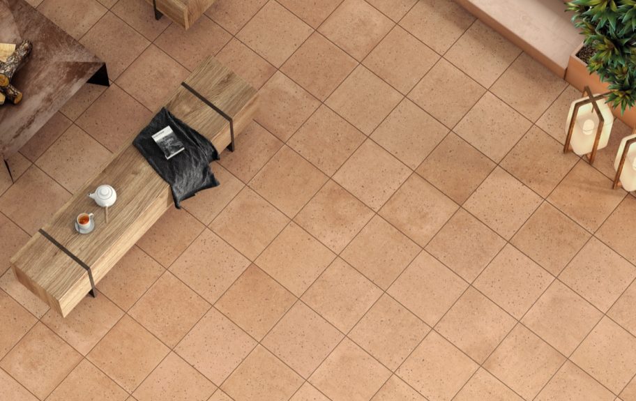 Cerâmica efeito cotto para salas rústicas - Apolo da Recer