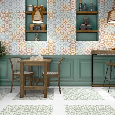 Azulejos hidráulicos em cores pastéis para restaurantes vintage- Lamour da Recer