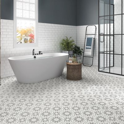 Azulejos hidráulicos em cores pastéis para casas de banho vintage- Lamour da Recer