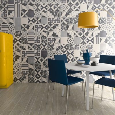 Azulejos Hidráulicos Pretos e Brancos para cozinhas vintage - Twenties M20x20 da Recer