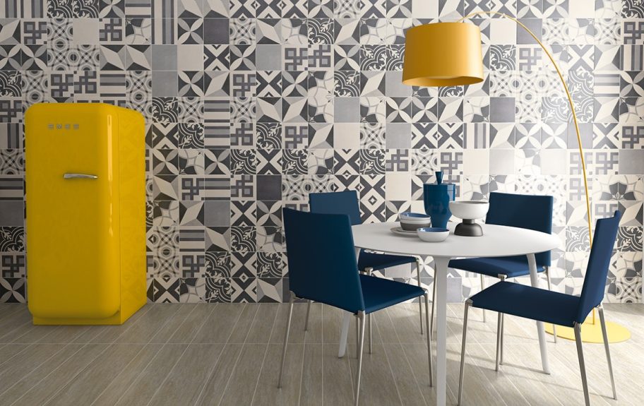 Azulejos Hidráulicos Pretos e Brancos para cozinhas vintage - Twenties M20x20 da Recer