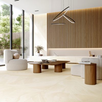 Cerâmica com Efeito de Arenito Natural para sala minimalista - Dune Beige da Recer