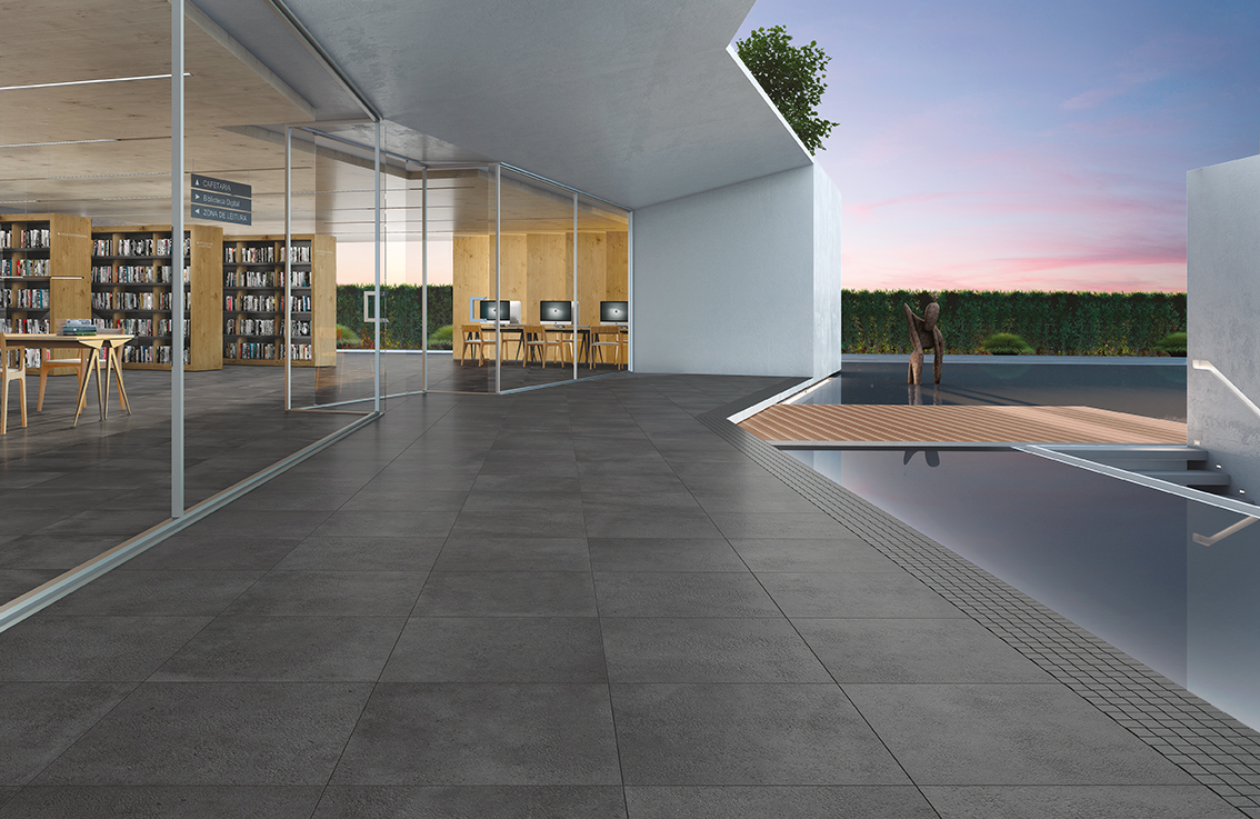 Grand Stone Black 60x60R - Mosaic Grand Stone Black 30x30 - Grand Concrete Black 60x60R