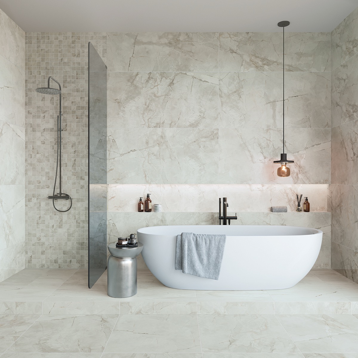 Griseo 120x60R, Griseo 60x60R, Mosaic Griseo (4,5x4,5) 30x30