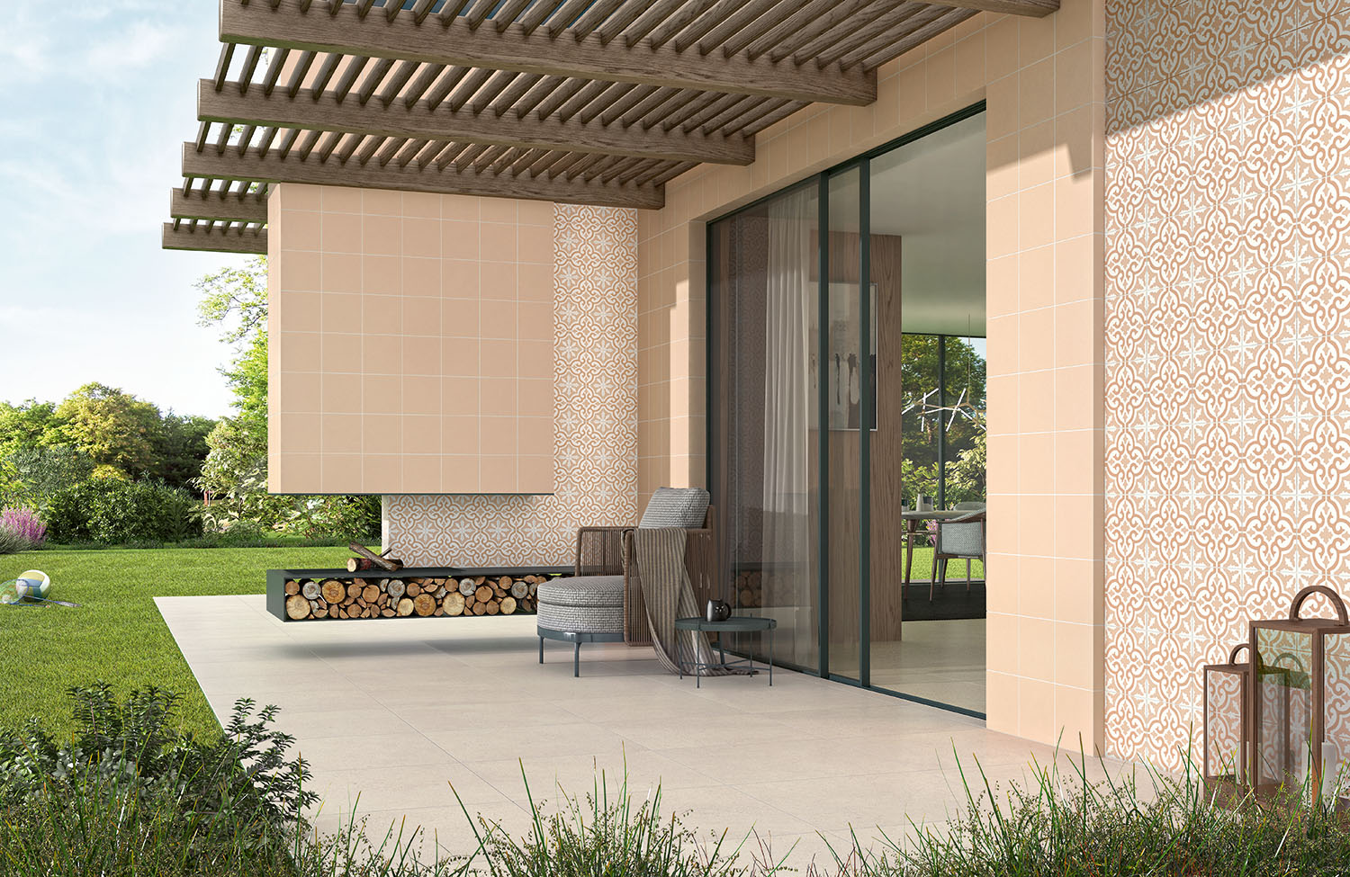 Lamour Posh Clay M20x20, Lamour Clay M20x20 e Grand Stone Sand 60x60