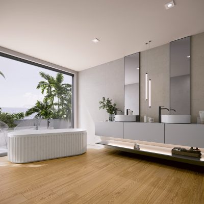 Cerâmica com visual de madeira para casas de banho de estilo escandinavo - Opal da Recer