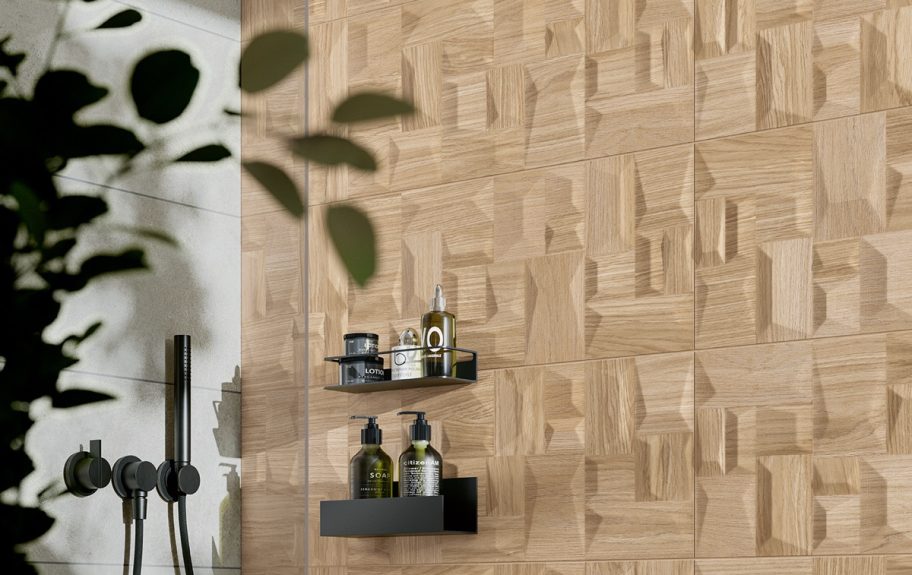 Cerâmica 3D com visual de madeira Opal da Recer - Estilo escandinavo