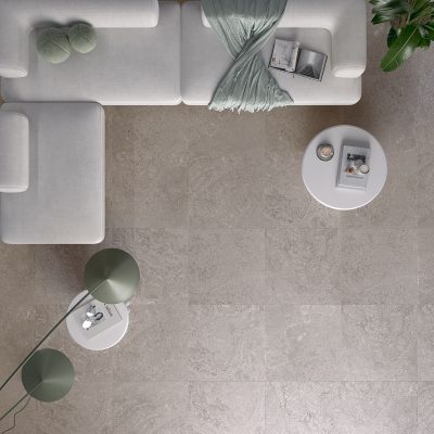Cerâmica com efeito de pedra sedimentada para salas urbanas - Palazzo Light Grey da Recer