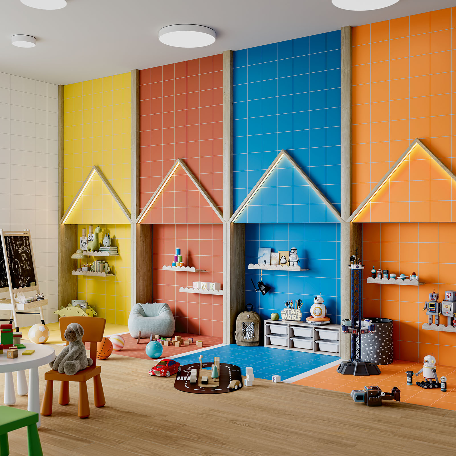 Projectos Amarelo M258 20x20, Projectos Azul M1153 20x20, Projectos Terracota M260 20x20, Projectos Laranja M501 20x20, Opal Honey 22x90