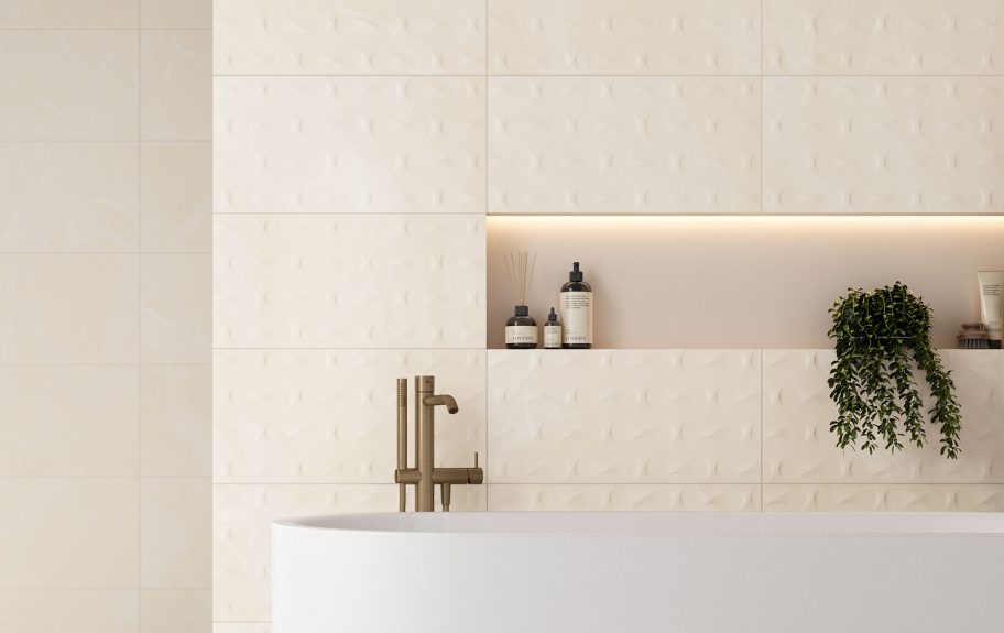 Cerâmica com Efeito de Arenito Natural para casa de banho minimalista - Dune Beige da Recer