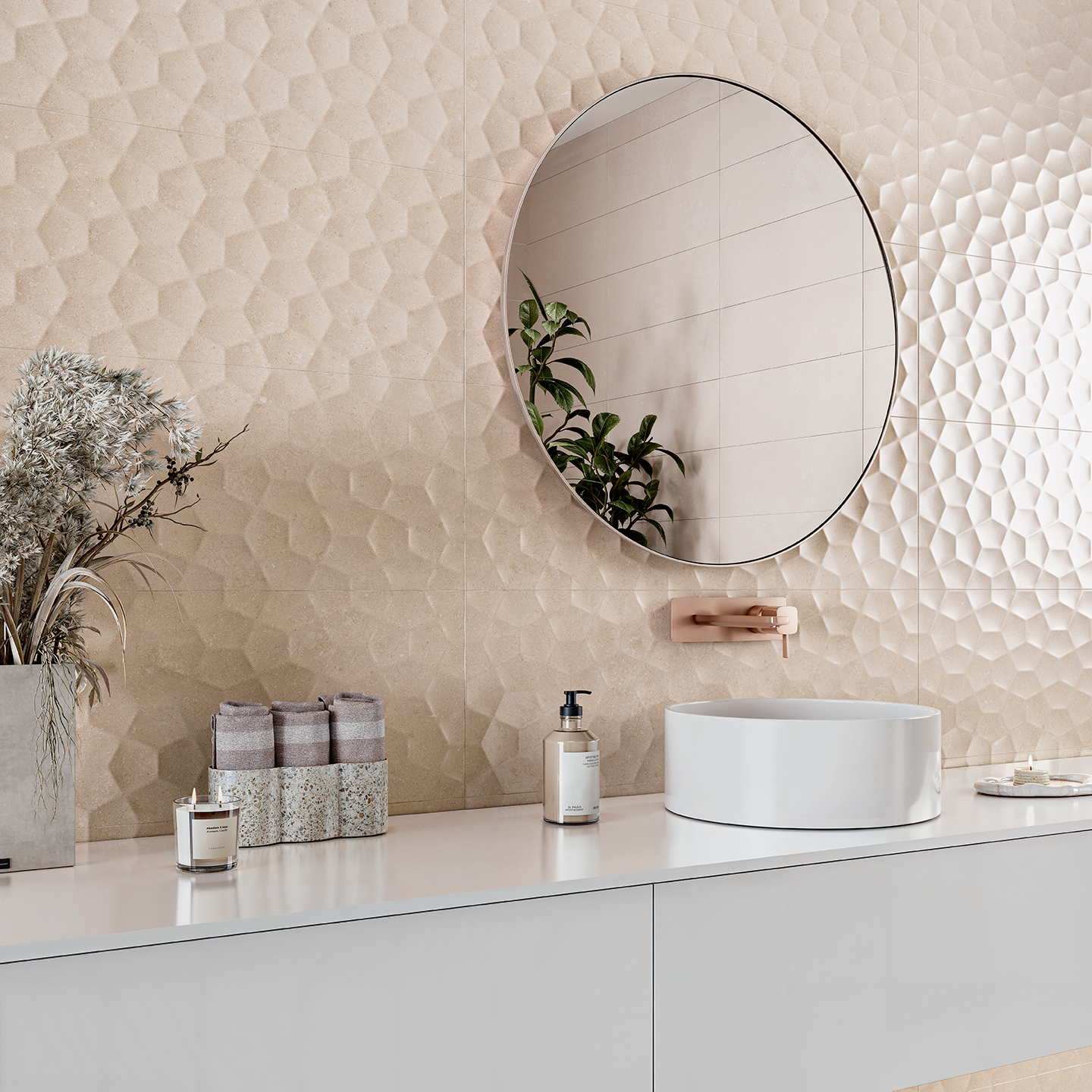 Ambiente Freestone 3D Beige Cappuccino 30x90R