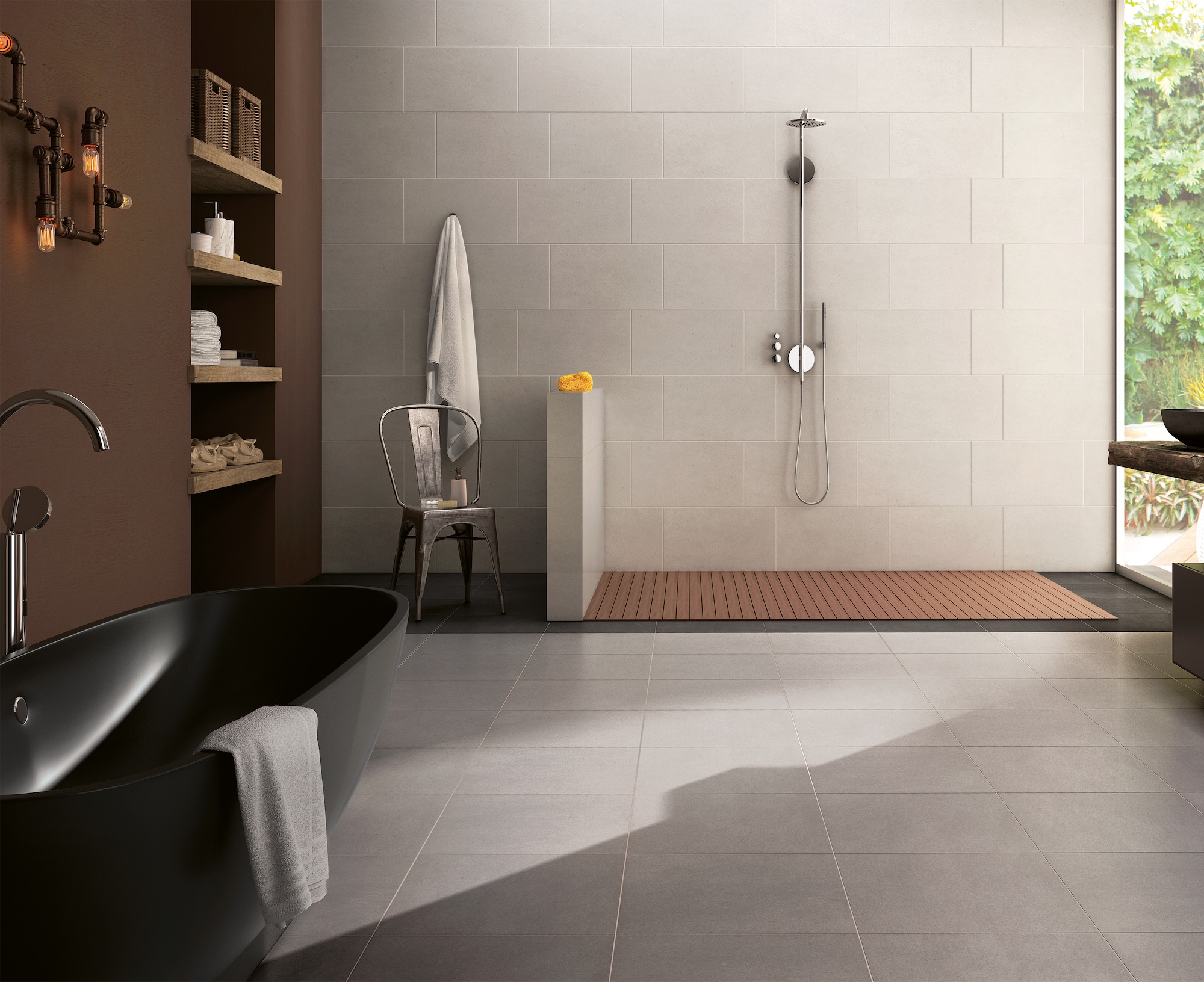 Ambiente Mauna White 30x60 Rev, Mauna Grey 45x45