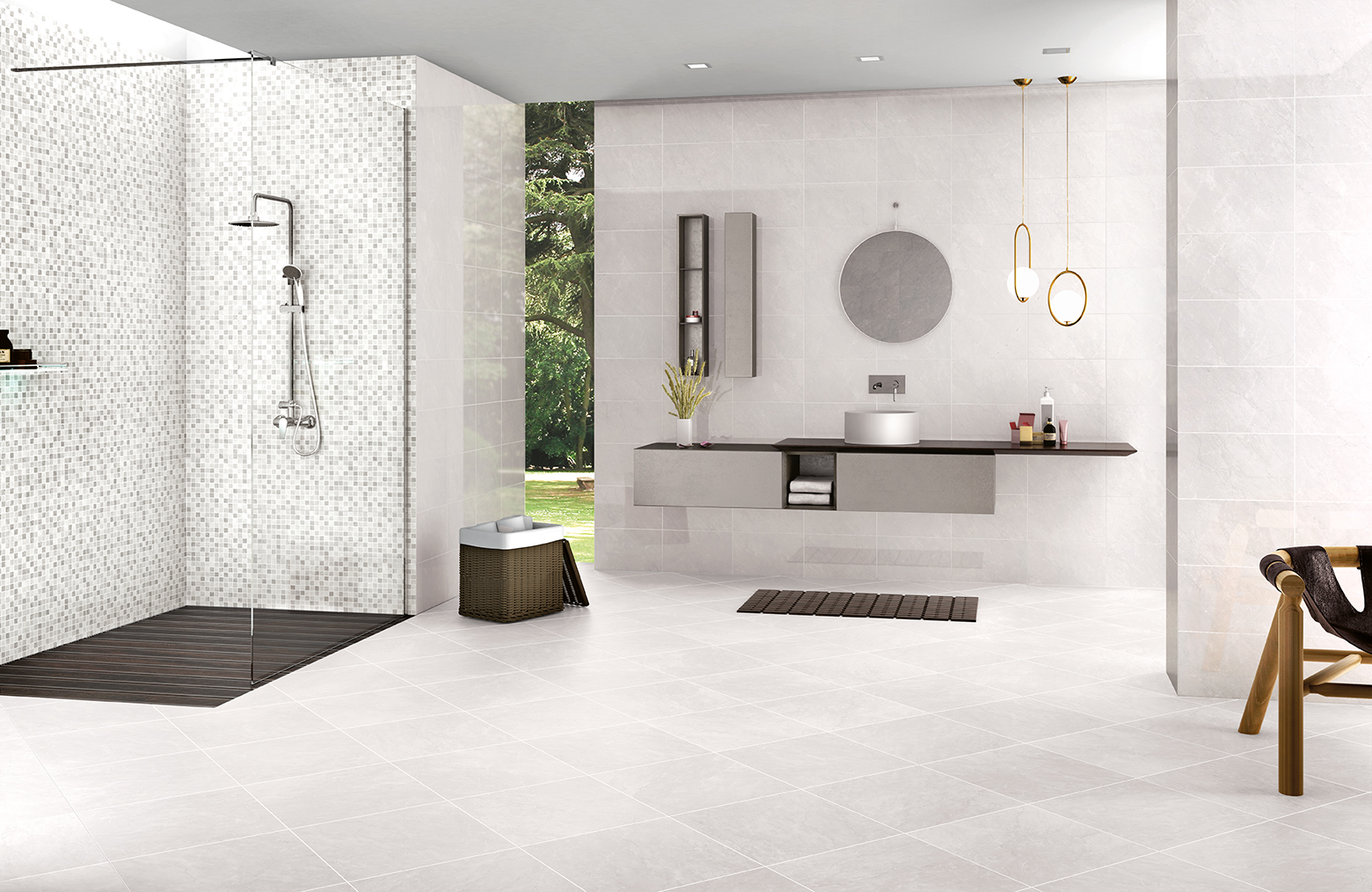 Ambiente Tresor Grey 25x40, Tresor Decor Grey 25x40 e Tresor Grey 45x45